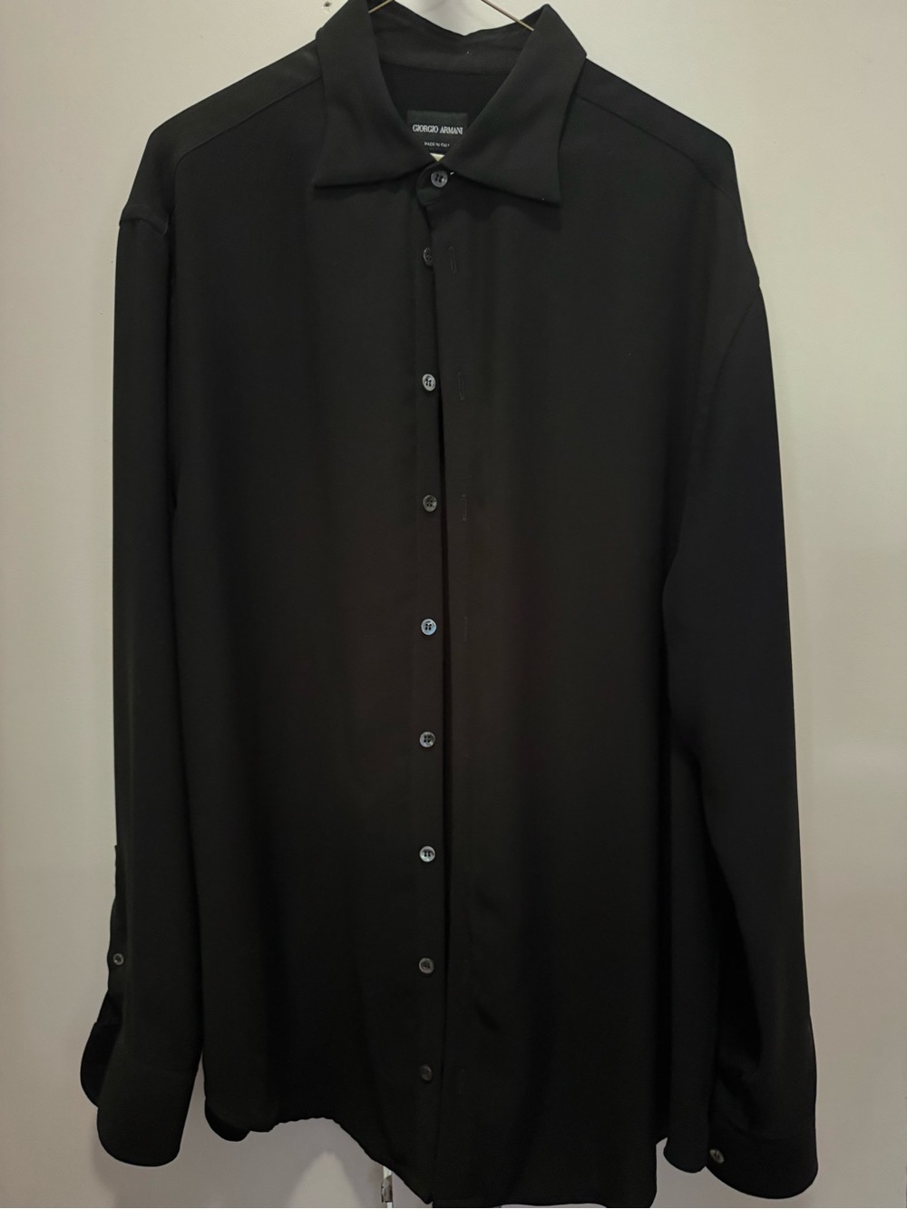 Giorgio Armani Men's Black Long-Sleeve Button Shirt